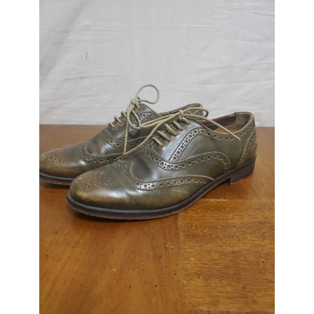 J Shoes Leather Oxfords Charlie Women's Brown Green Size 7 Anthropologie